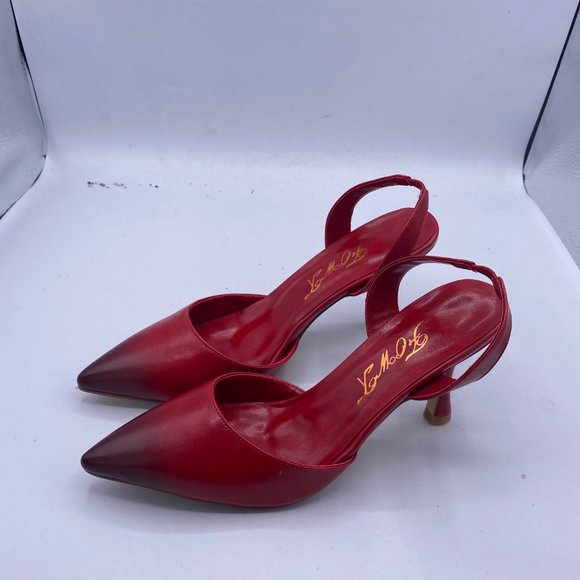 A FOWT red pointy to slingback stilettos heels pumps shoes - Picture 3 of 13